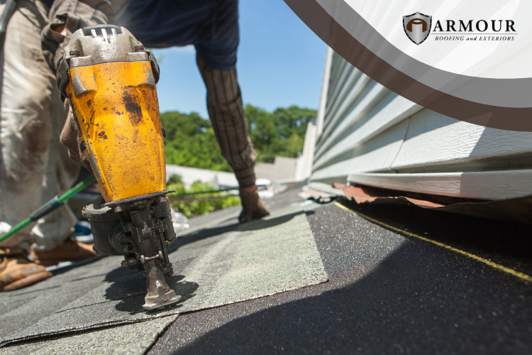 Repair work by Armour Roofing and Exteriors on a roof in Thornton, Colorado.