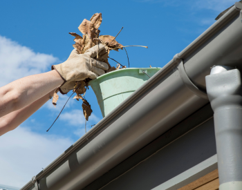 Cleaning gutters before the Castle Pines storm season